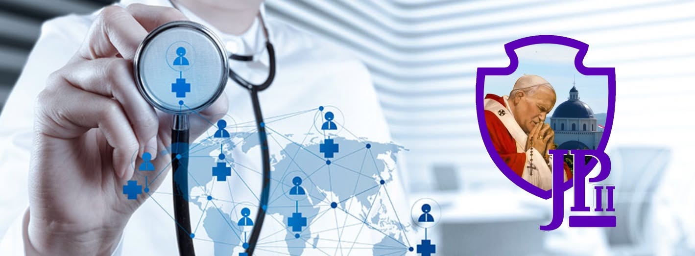 Imagen institucional de ciencias de la salud con el escudo Juan Pablo II